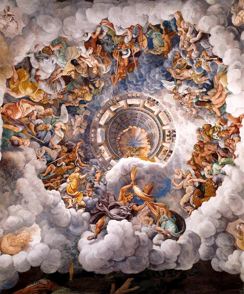 Giulio Romano - Vault - The Assembly of Gods around Jupiter's Throne - WGA09556