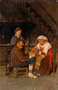 Giuseppe Costantini Hilfe für die Spitzenklöpplerin 1881