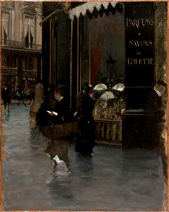 Giuseppe De Nittis - La parfumerie Violet, à l'angle du boulevard des Capucines et de la rue Scribe - P990 - Musée Carnavalet