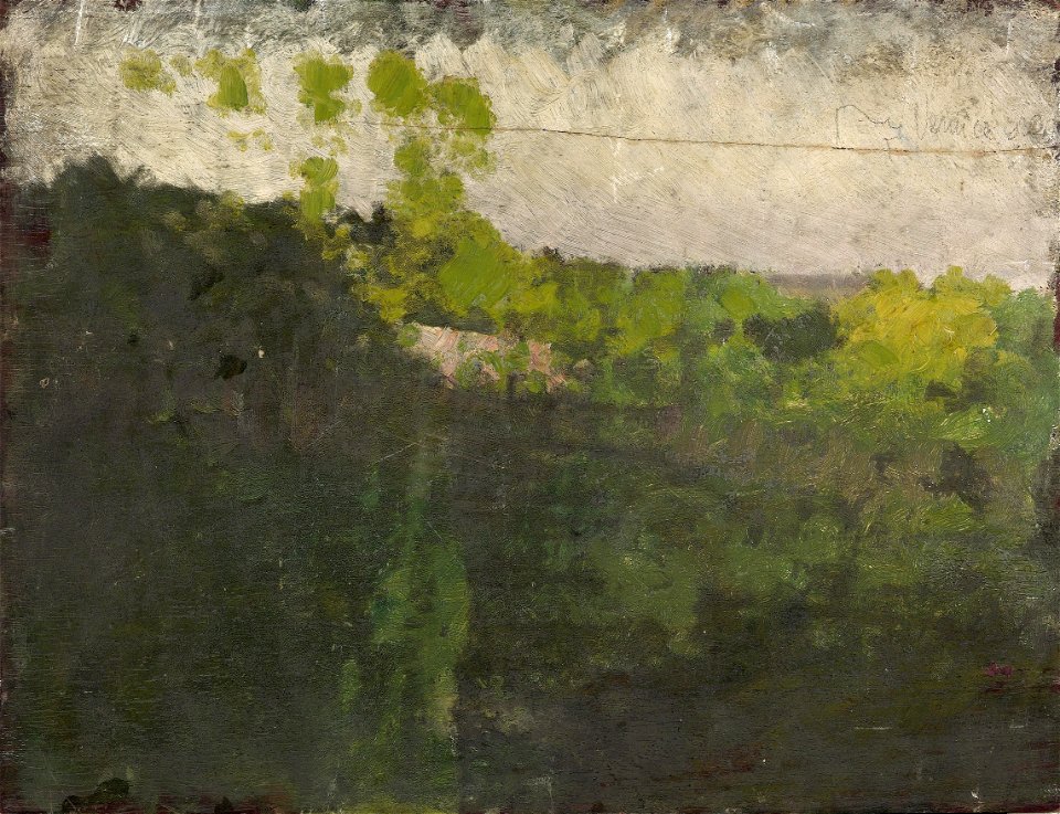 Giuseppe de Nittis Der Teich im Bois de Boulogne c1875 verso Studie