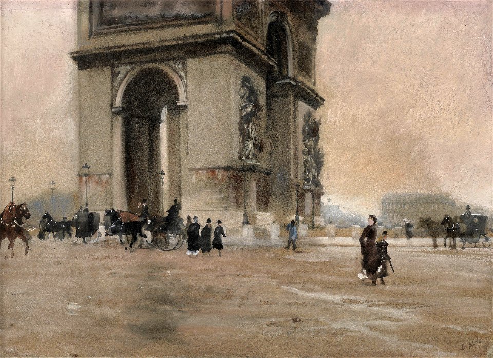 Giuseppe de nittis l arco di trionfo a parigi