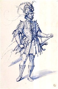 Giuseppe Arcimboldo - Costume drawing for a knight - WGA00907