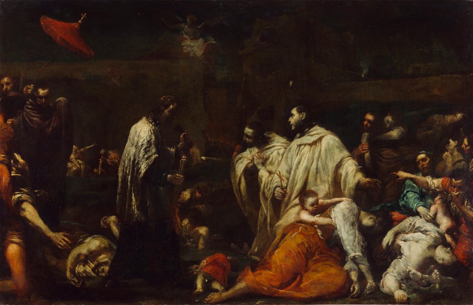 Giuseppe Maria Crespi (Italian (Bolognese) - Bernard Tolomei and the Plague in Siena - Google Art Project