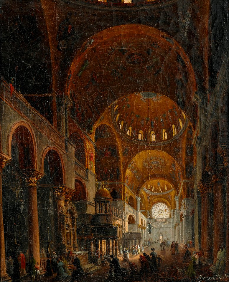 Giuseppe Borsato Venice Saint Mark's Basilica interior