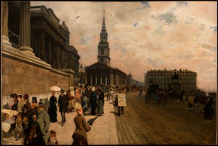 Giuseppe De Nittis - La National Gallery et l'église Saint Martin (Londres) - PPP743 - Musée des Beaux-Arts de la ville de Paris