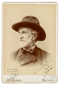 Giuseppe Verdi Portraitphotographie mit Widmung 1893
