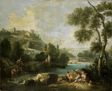 Giuseppe Zais - Landschap met figuren