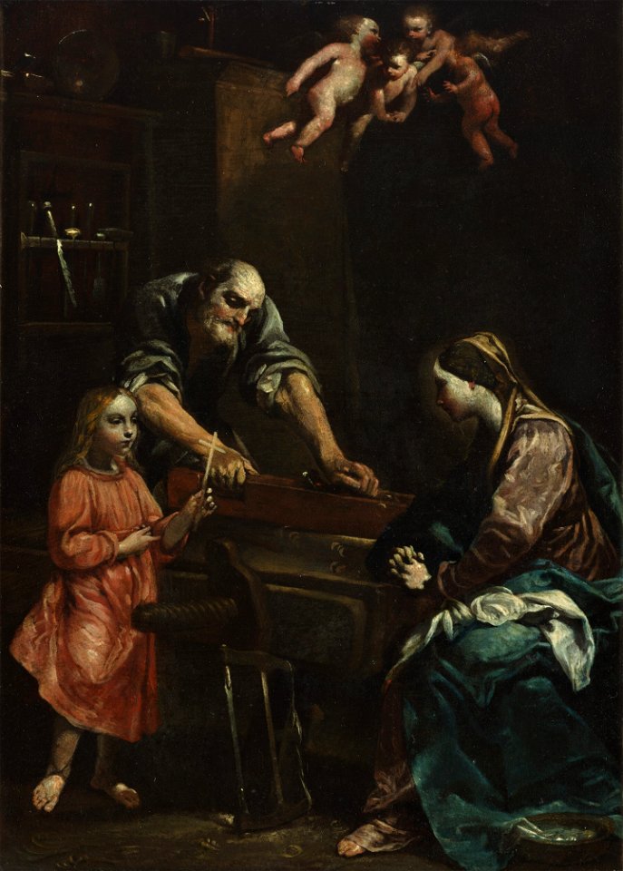 Giuseppe Maria Crespi - Jezus, Maria en Jozef in de werkplaats - 2901 (OK) - Museum Boijmans Van Beuningen