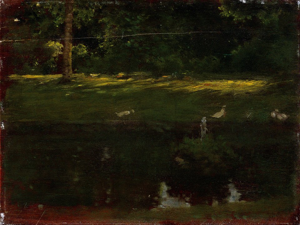 Giuseppe de Nittis Der Teich im Bois de Boulogne c1875