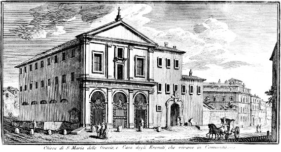 Giuseppe Vasi, Chiesa di S. Maria delle Grazie, e casa degli Eremiti, che vivono in Comunità (1756)