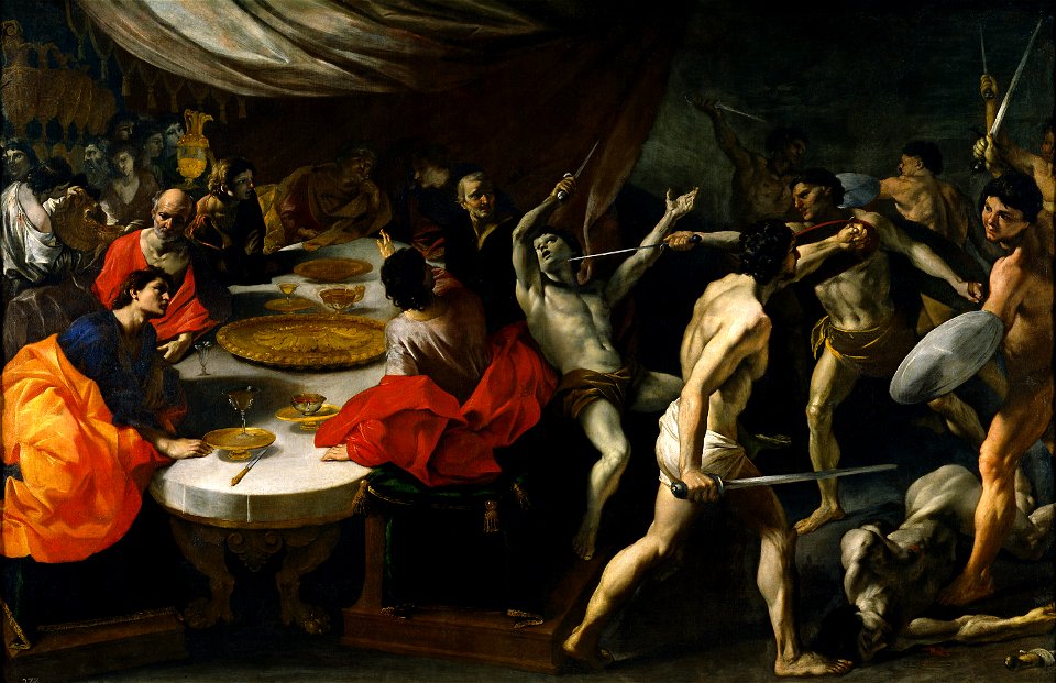 Gladiadores en un banquete (Lanfranco)