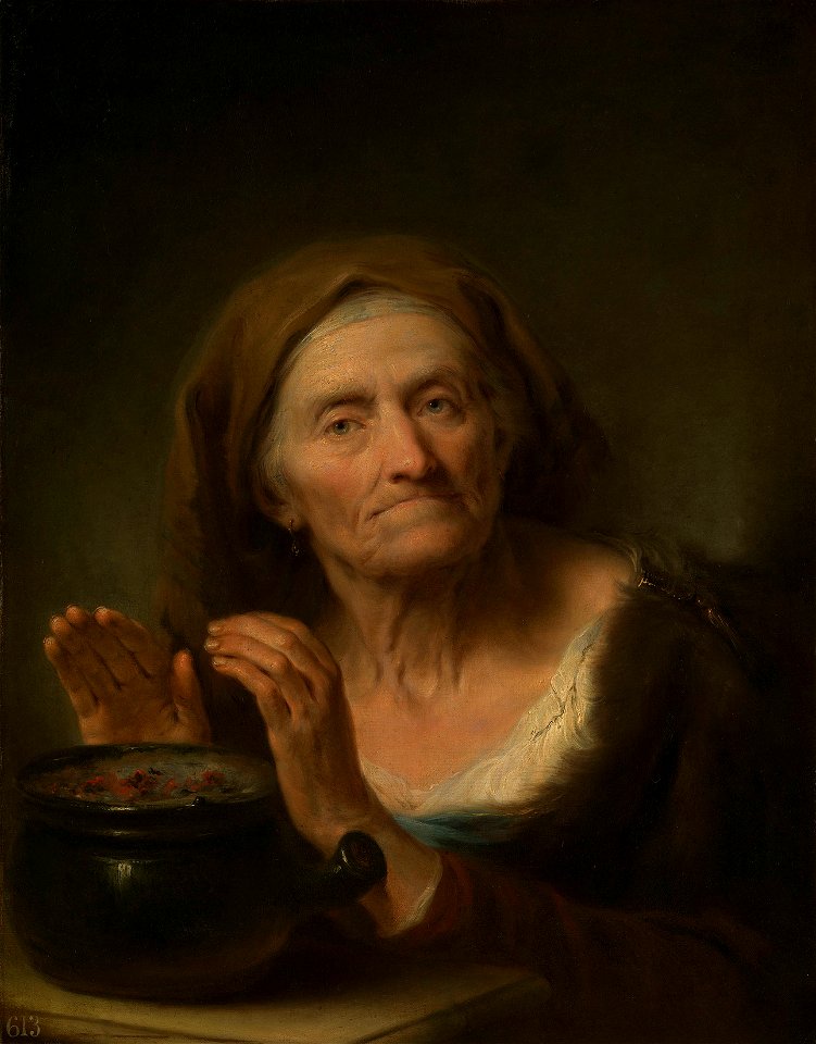 Giuseppe Nogari (Venice 1699-Venice 1763) - An Old Woman Warming her Hands - RCIN 403975 - Royal Collection