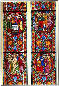 Glasfenster Ritterstiftskirche St Peter Bad Wimpfen Zeichnung Carl Bronner ca 1898