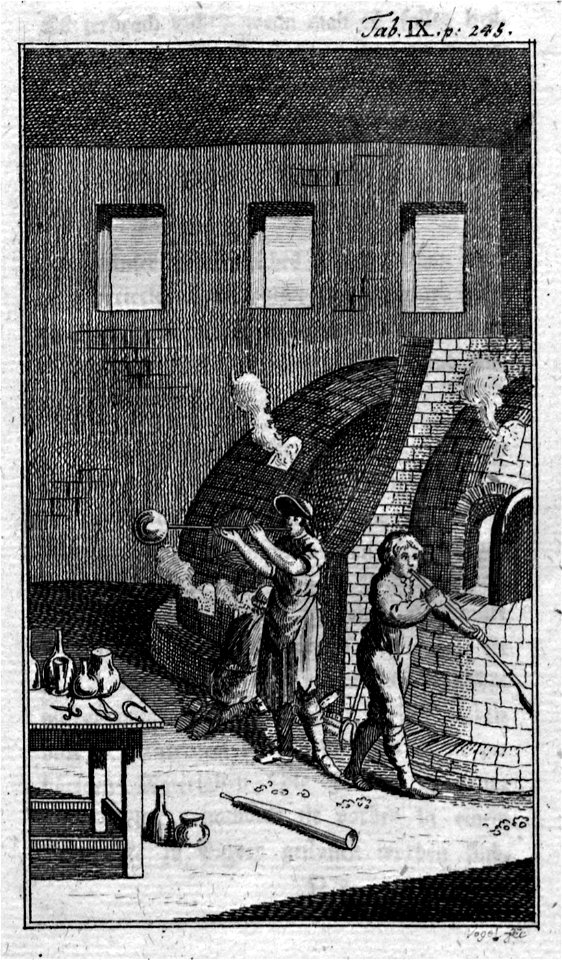 Glasbläser aus Bischof Physisch-technologisches Handbuch 1791