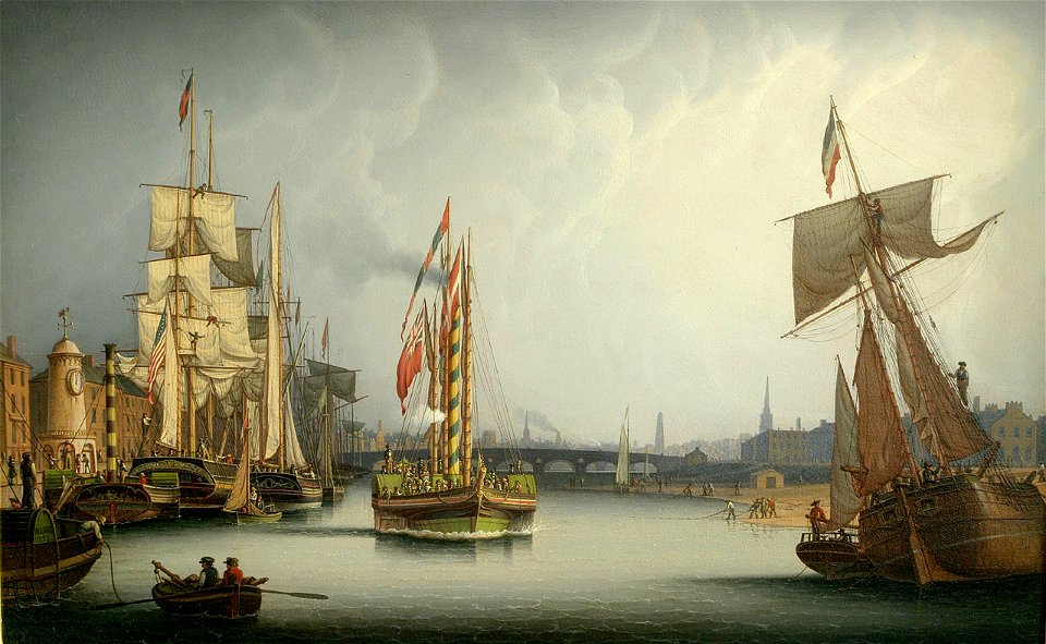 Glasgow Excursion Steamers and American Ship on the Clyde, by Robert Salmon