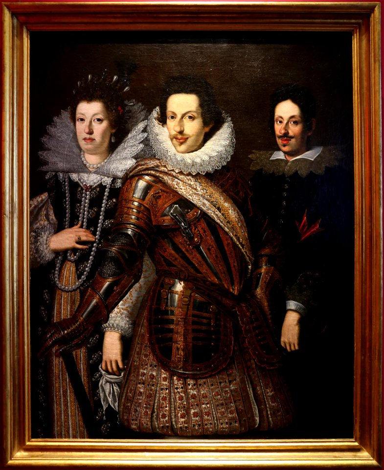 Giusto suttermans, ritratto di cosimo II de' medici con la moglie maria maddalena d'austria e il figlio ferdinando II, 1640 ca