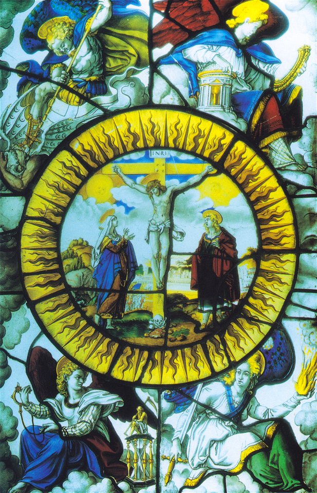 Glasfenster aus der Burgkapelle Landskron