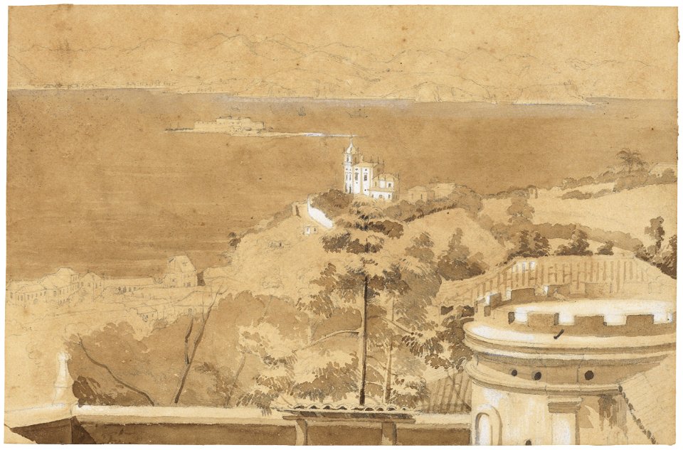 Gloria Church and Bay of Rio Janeiro from Dr. Dickson's, da Coleção Brasiliana Iconográfica