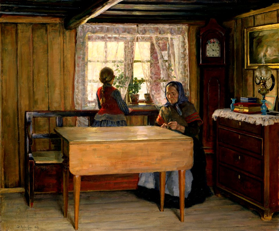 Jacob Gløersen - Visiting Grandmother - NG.M.00925 - National Museum of Art, Architecture and Design