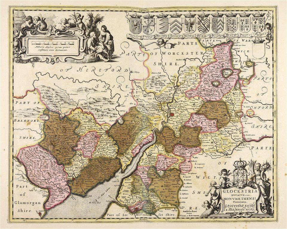 Glocestria ducatus cum Monumethensi comitatu = Glocester Shire & Monmouth Shire - CBT 6597065