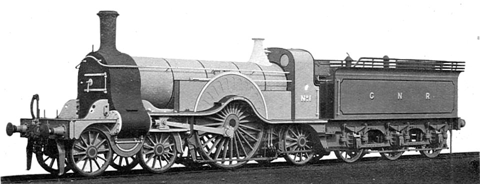 GNR 8 foot single locomotive 1 (Howden, Boys' Book of Locomotives, 1907)
