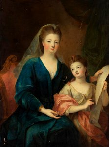 Gobert - The Duchess of Bourbon with her daughter Mademoiselle de Vermandois - Alte Pinakothek. Free illustration for personal and commercial use.