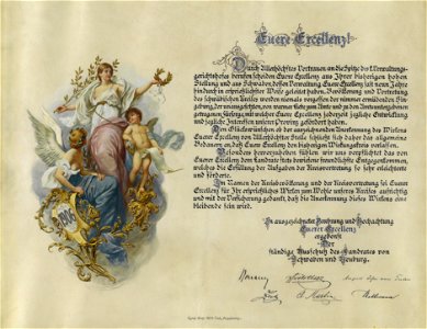 Glückwunschadresse an Wilhelm von Lermann 1906