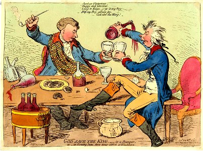 God save the King,-in a bumper.or-an evening scene, three times a week at Wimbleton. (BM 1868,0808.6434)
