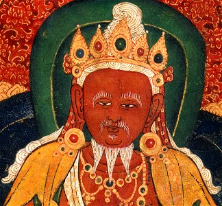 God of Fire, Agni, detail of the Medicine Buddha Mandala - Google Art Project (cropped) (cropped)