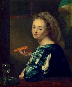 Godefridus Schalcken - Jonge vrouw met wafel - 303 - Museumslandschaft Hessen Kassel