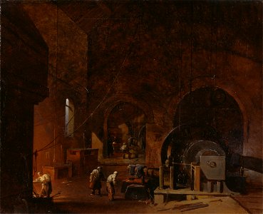 Godfrey Sykes - Interior of an ironworks - Google Art Project