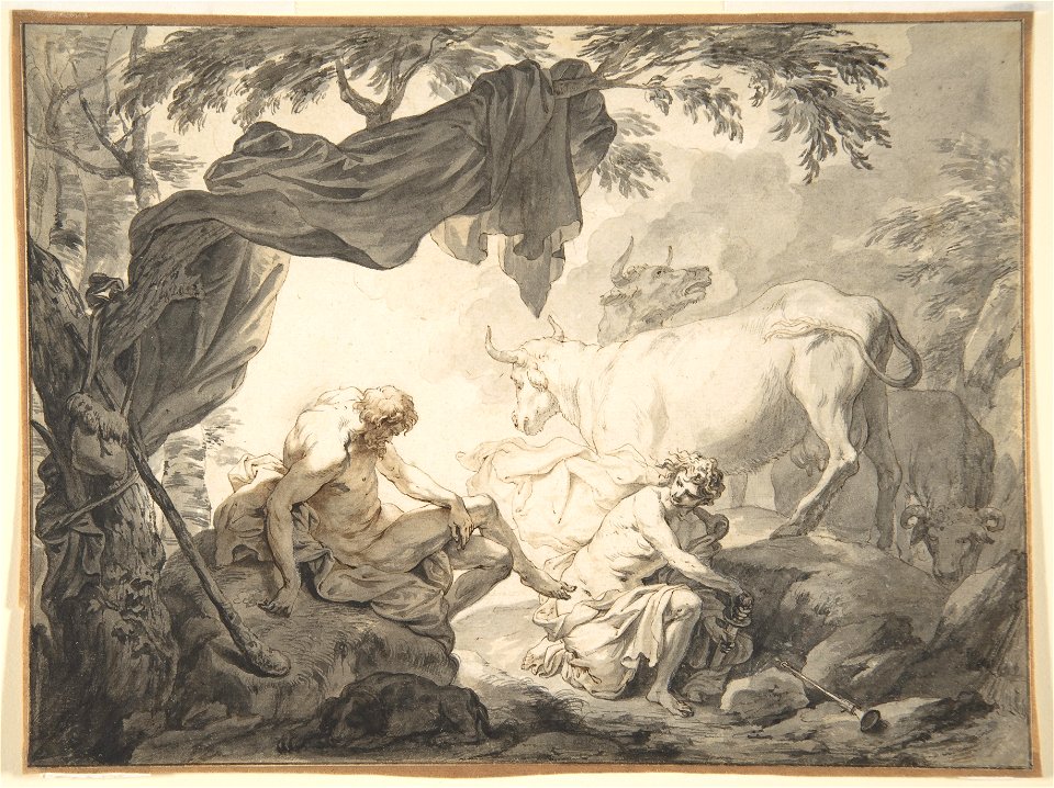 Godfried Maes - Illustrations to the Metamorphoses of Ovid, Jupiter and Io, disguised as a white heifer