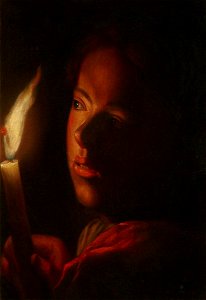 Godfried Schalcken (1643-1706) (follower of) - A Boy with a Lighted Candle - 216651 - National Trust. Free illustration for personal and commercial use.