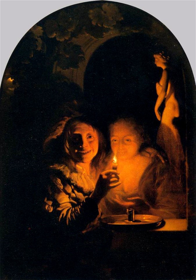 Godfried Schalcken - Lovers Lit by a Candle - WGA20947