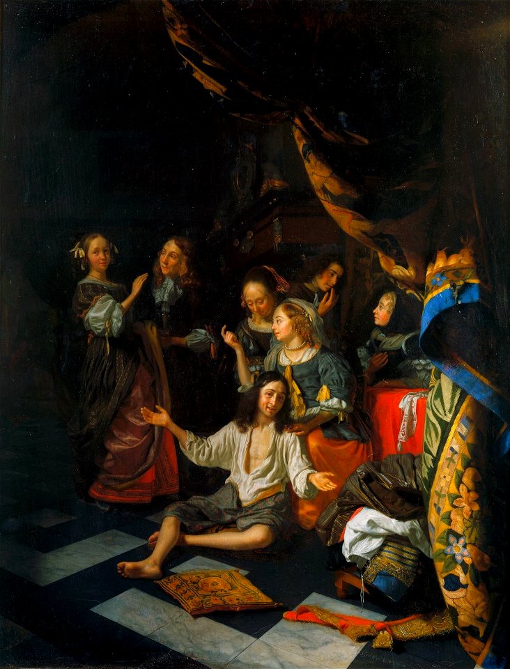 Godfried Schalcken - The Game of 'Lady, come into the Garden' - RCIN 405343 - Royal Collection