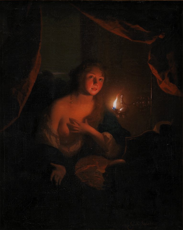 Godfried Schalcken - The Penitent Saint Mary Magdalene - KMSst177 - Statens Museum for Kunst