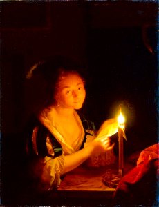 Godefridus Schalcken - Jonge vrouw die een brief leest bij kaarslicht - Gal.-Nr. 1786 - Staatliche Kunstsammlungen Dresden