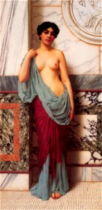 Godward-At the Thermae-1909. Free illustration for personal and commercial use.