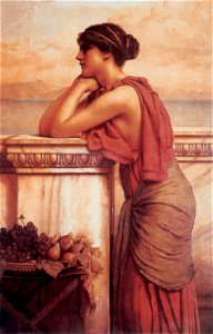 Godward-By the Wayside-1912. Free illustration for personal and commercial use.