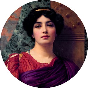 Godward-Contemplation-1903. Free illustration for personal and commercial use.