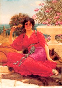 Godward-Flabellifera (oil study)-1905. Free illustration for personal and commercial use.
