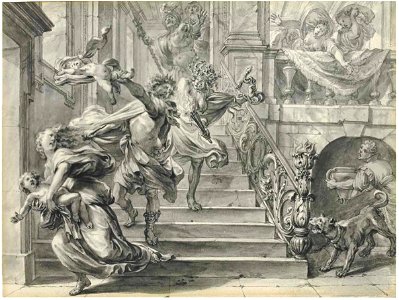 Godfried Maes - Illustrations to the Metamorphoses of Ovid, Athamas tearing apart his Children