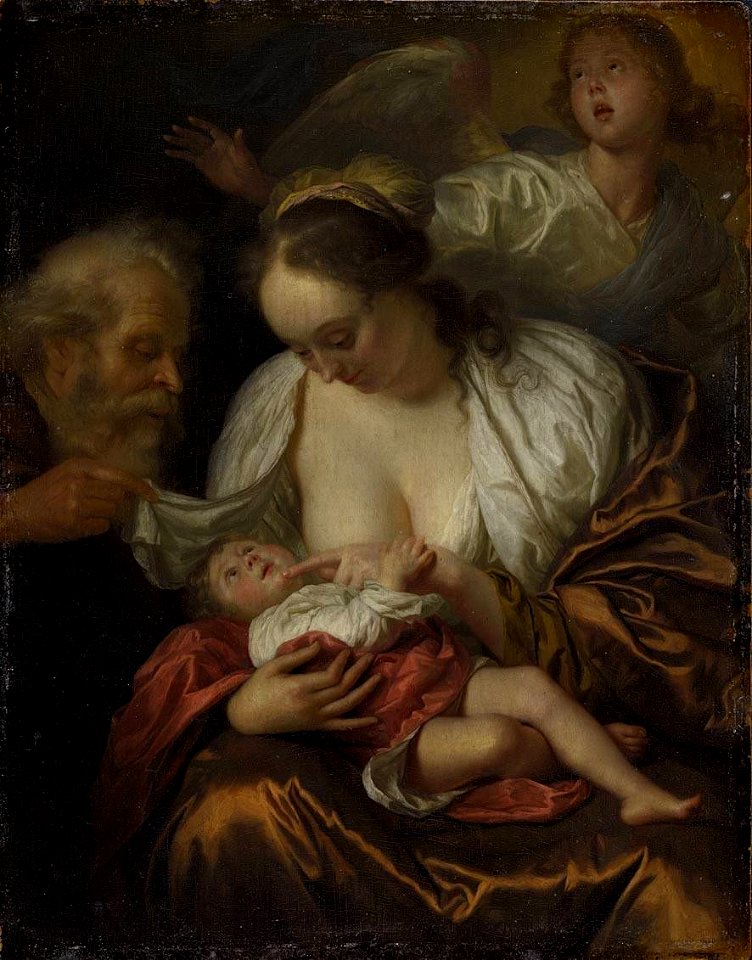 Godfried Schalcken - Die Heilige Familie mit einem Engel - 220 - Bavarian State Painting Collections
