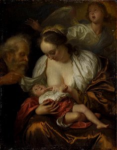 Godfried Schalcken - Die Heilige Familie mit einem Engel - 220 - Bavarian State Painting Collections