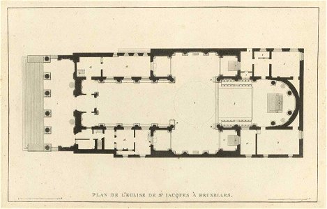 Goetghebuer - 1827 - Choix des monuments - 009 Plan Eglise Saint Jacques Bruxelles
