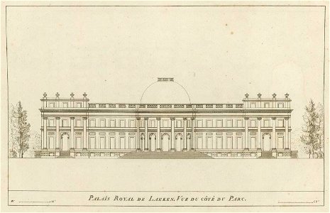 Goetghebuer - 1827 - Choix des monuments - 003 Façade du Palais Royal de Laeken