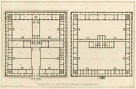 Goetghebuer - 1827 - Choix des monuments - 021 Plans nouvelle prison Bruxelles