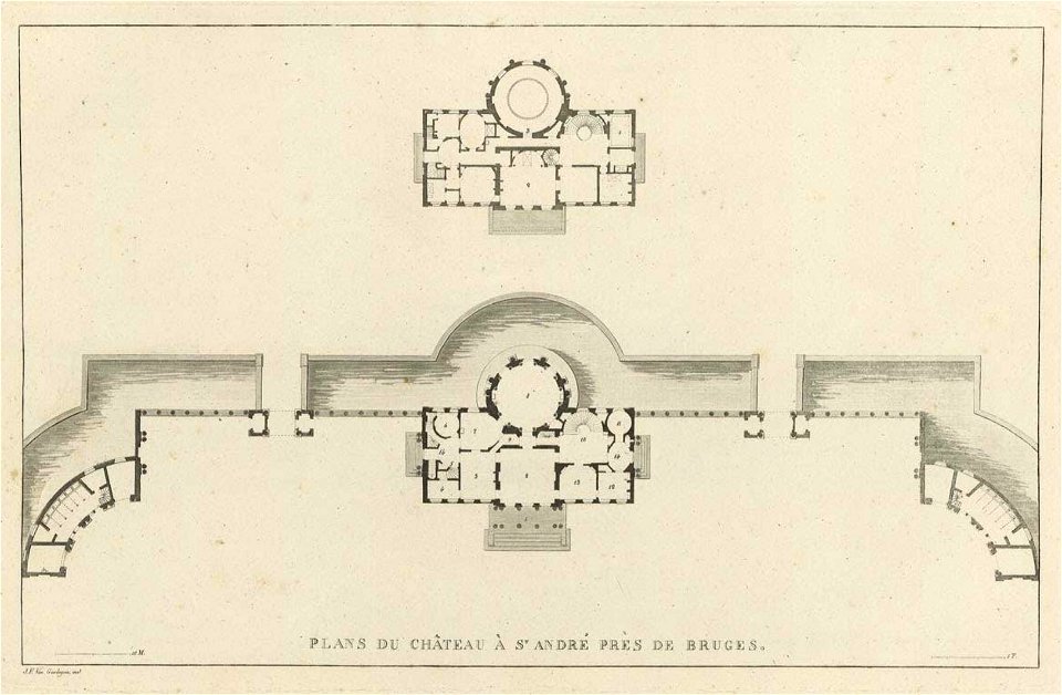 Goetghebuer - 1827 - Choix des monuments - 011 Plan Chateau Saint Andre Bruges