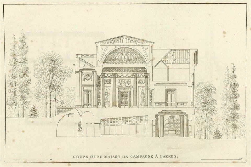 Goetghebuer - 1827 - Choix des monuments - 015 Coupe Maison de Campagne Laeken