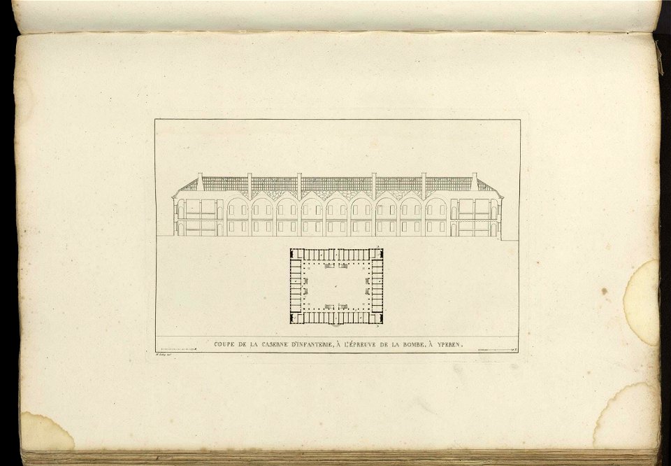 Goetghebuer - 1827 - Choix des monuments - 063 Plan Caserne infanterie Ypres